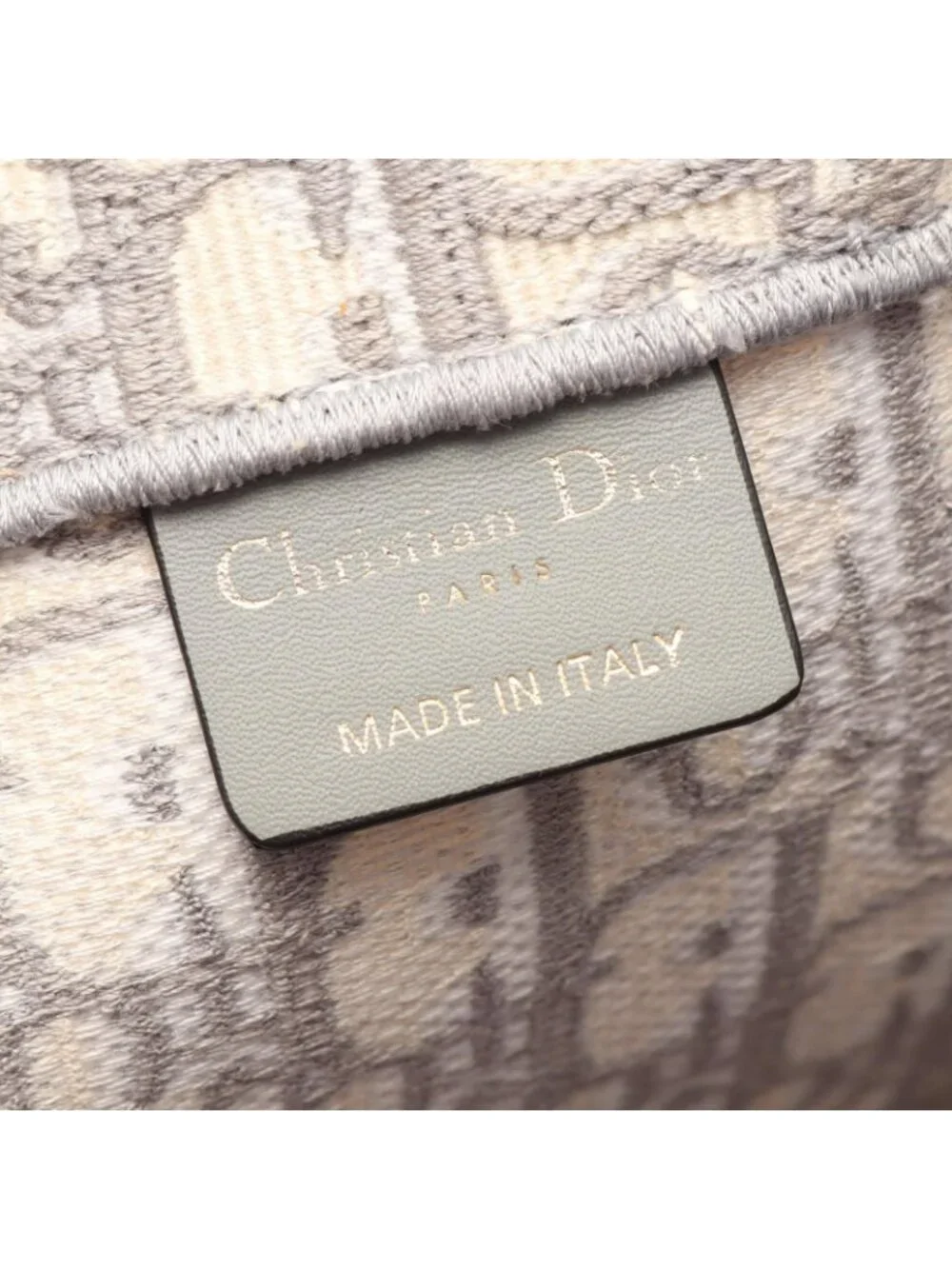 Dior Tote Bag Book Large Oblique Gray White